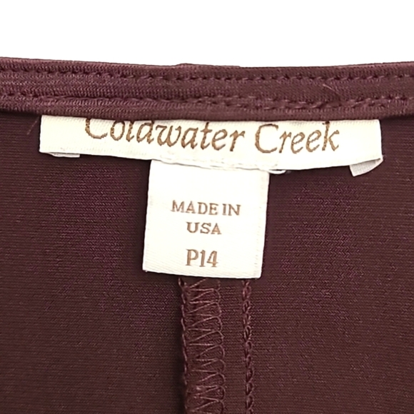 Coldwater Creek Brown 3/4 Length Sleeves Knee Length Pencil Dress Petite Sz 14P - Picture 5 of 11